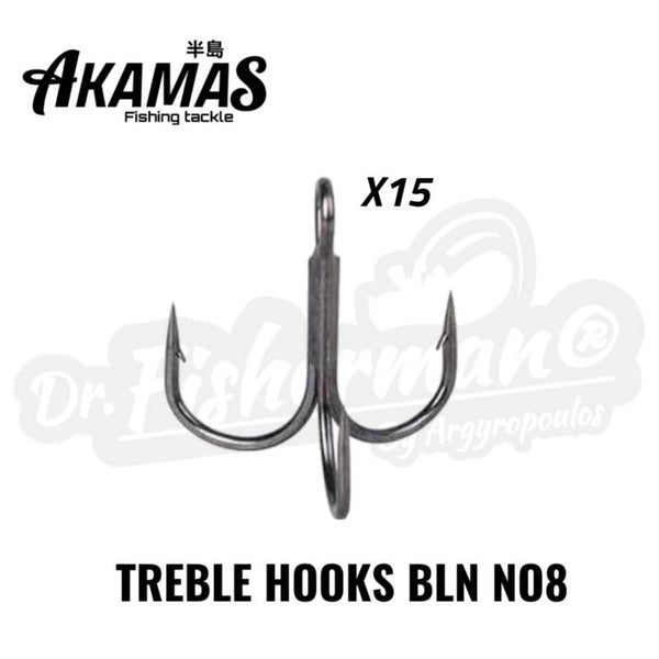 AKAMAS TREBLE HOOKS BLN NO8 15PCS