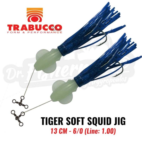 TRABUCCO SOFT SQUID JIG FLUO 13CM 6/0 BLUE