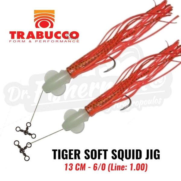 TRABUCCO SOFT SQUID JIG FLUO 13CM 6/0 RED