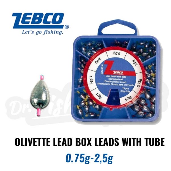 ZEBCO OLIVETTE LEAD BOX LEADS WITH TUBE 0.75GR-2.5GR