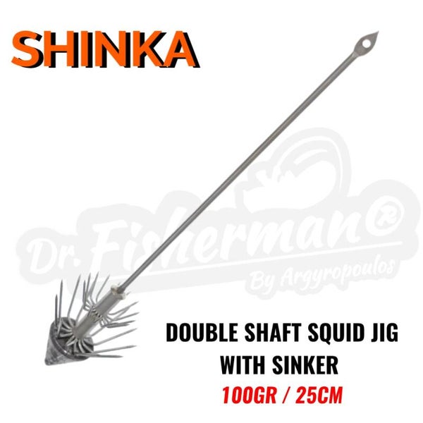 SHINKA DOUBLE SHAFT SQUID JIG WITH LEAD 100GR / 25CM
