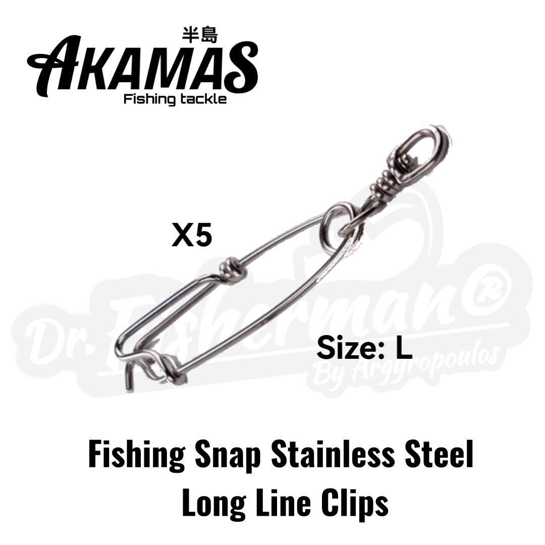 AKAMAS STAINLESS STEEL LONG LINE SWIVEL WITH SNAP LARGE