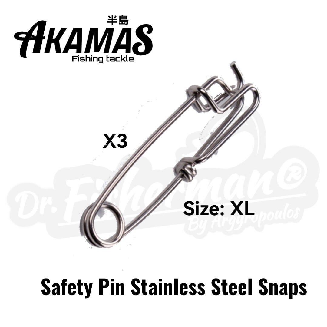 AKAMAS SAFETY PIN STAINLESS STEEL SNAPS XLARGE