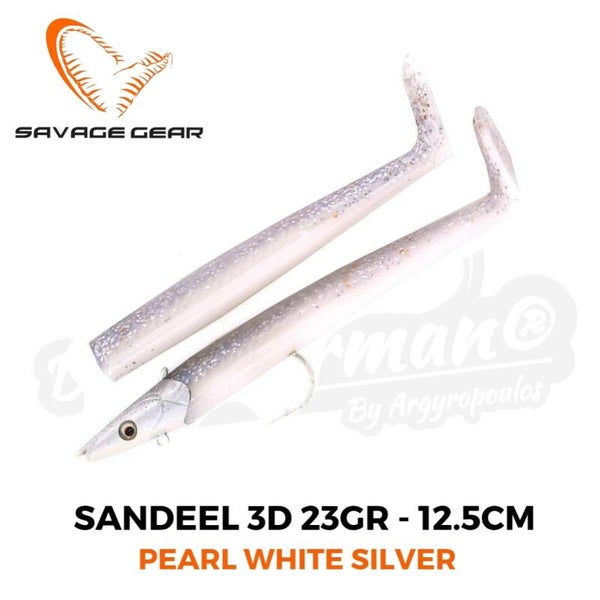 SAVAGE GEAR SANDEEL 3D REAL PEARL SILVER 23GR 12.5CM 2+1