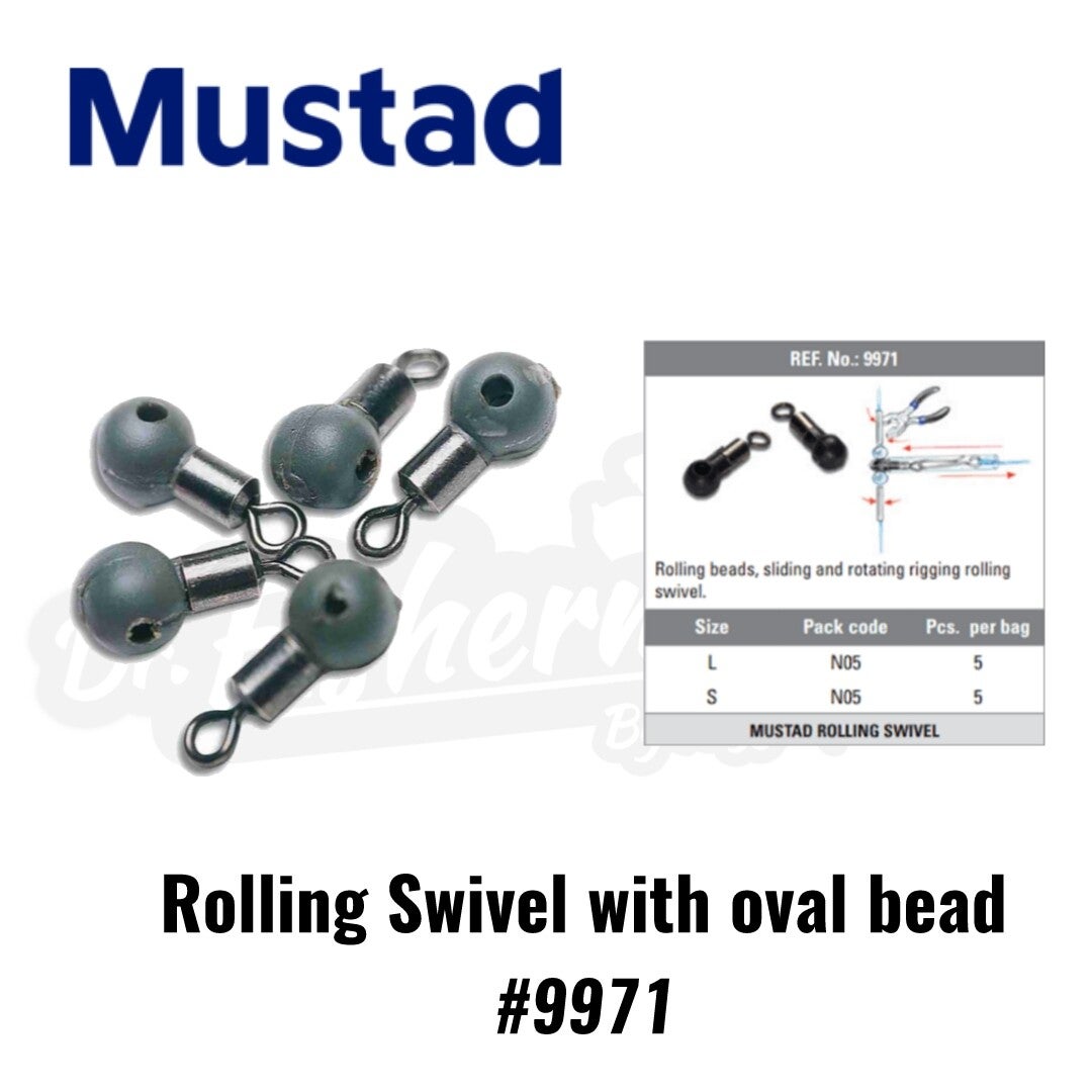 MUSTAD ROLLING SWIVEL W/ OVAL BEADS #9971 SIZE: S