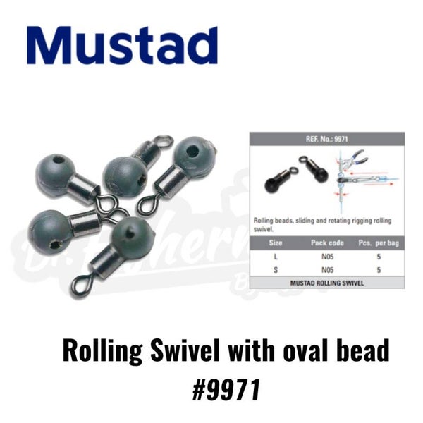MUSTAD ROLLING SWIVEL W/ OVAL BEADS #9971 SIZE: S