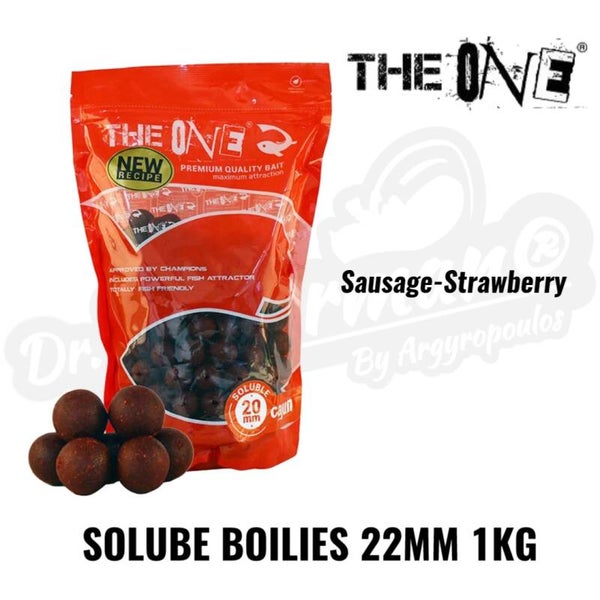 THE ONE SOLUBLE BOILIES 22MM SAUSAGE-STRAWBERRY