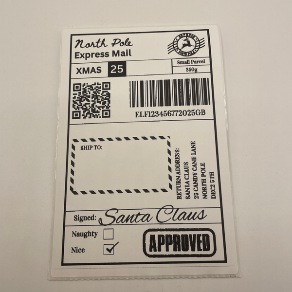 Christmas nice list pack of 10 labels