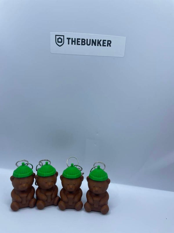 Star bucks themed bear keychain