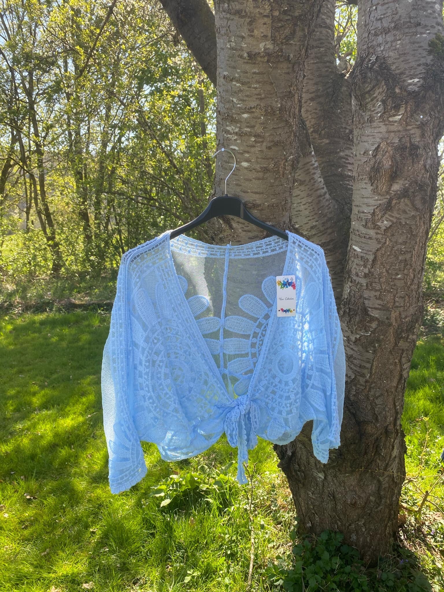 Boléro bleu clair grande taille