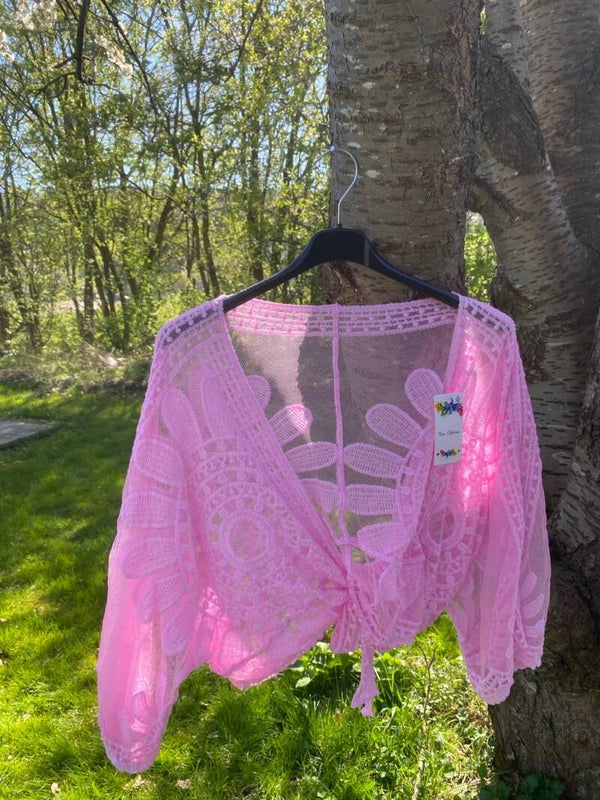 Boléro grande taille rose