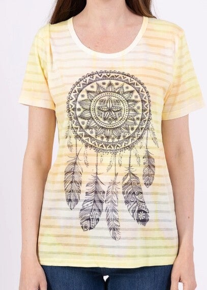 T-shirt attrape-rêve jaune