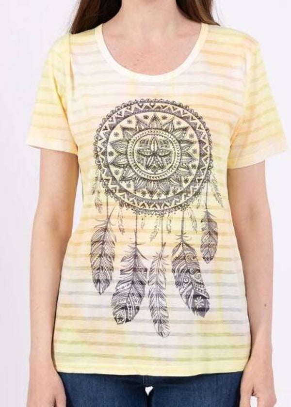 T-shirt attrape-rêve jaune