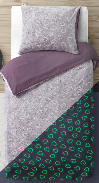 Parure coeur fluorescent