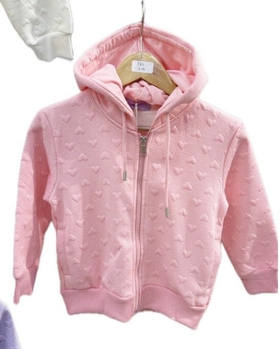 Gilet coeurs à capuche