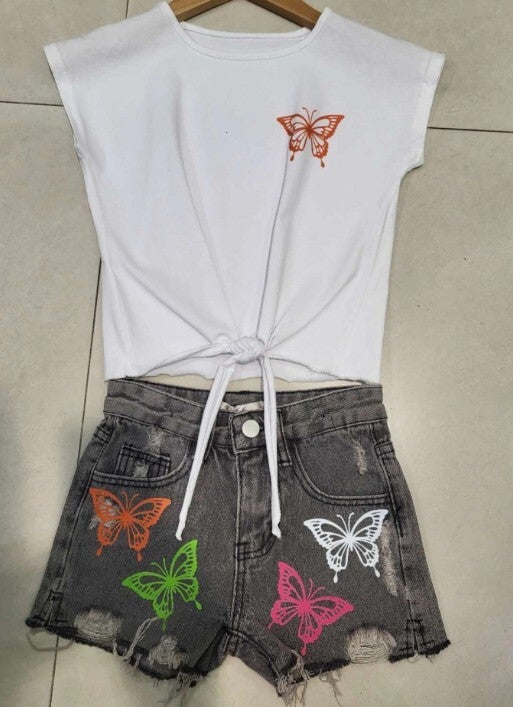 Ensemble Top + short papillon