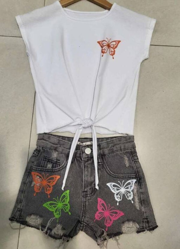 Ensemble Top + short papillon