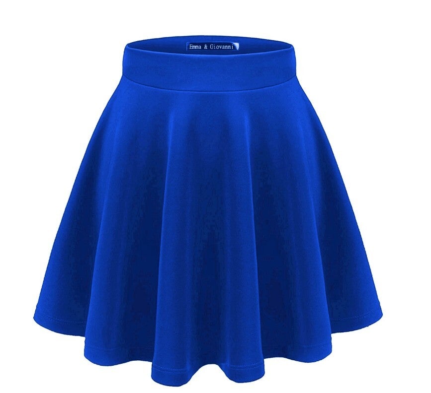 Jupe évasée bleu roi