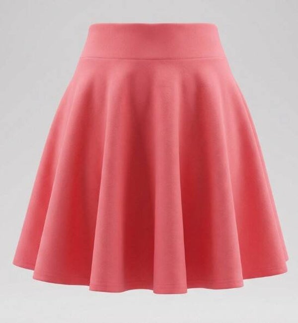 Jupe évasée corail