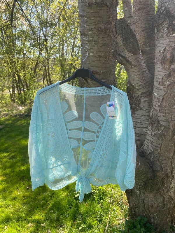 Boléro grande taille vert d'eau