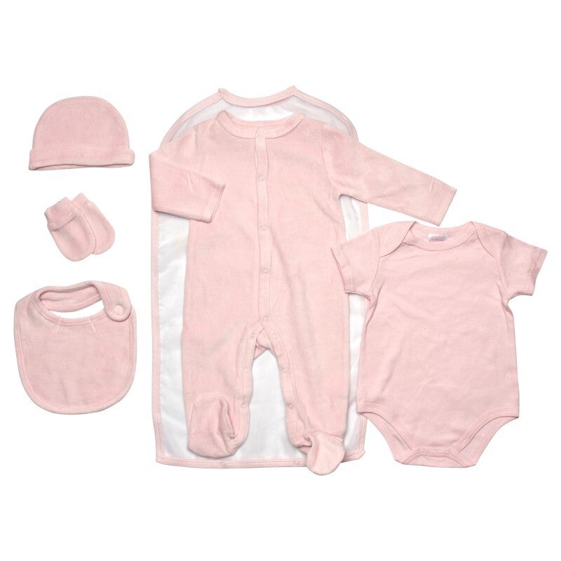 Ensemble 6 pièces velours rose