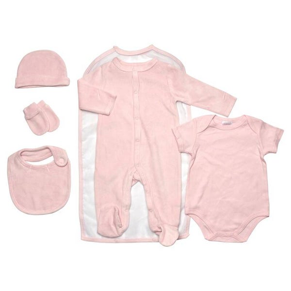 Ensemble 6 pièces velours rose