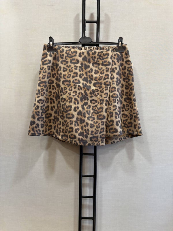 Jupe short motifs léopard Léontine