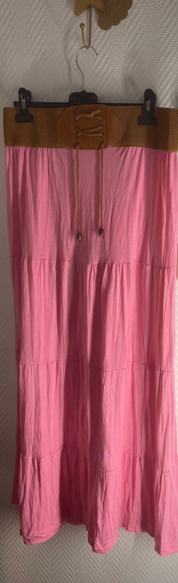 Longue jupe rose