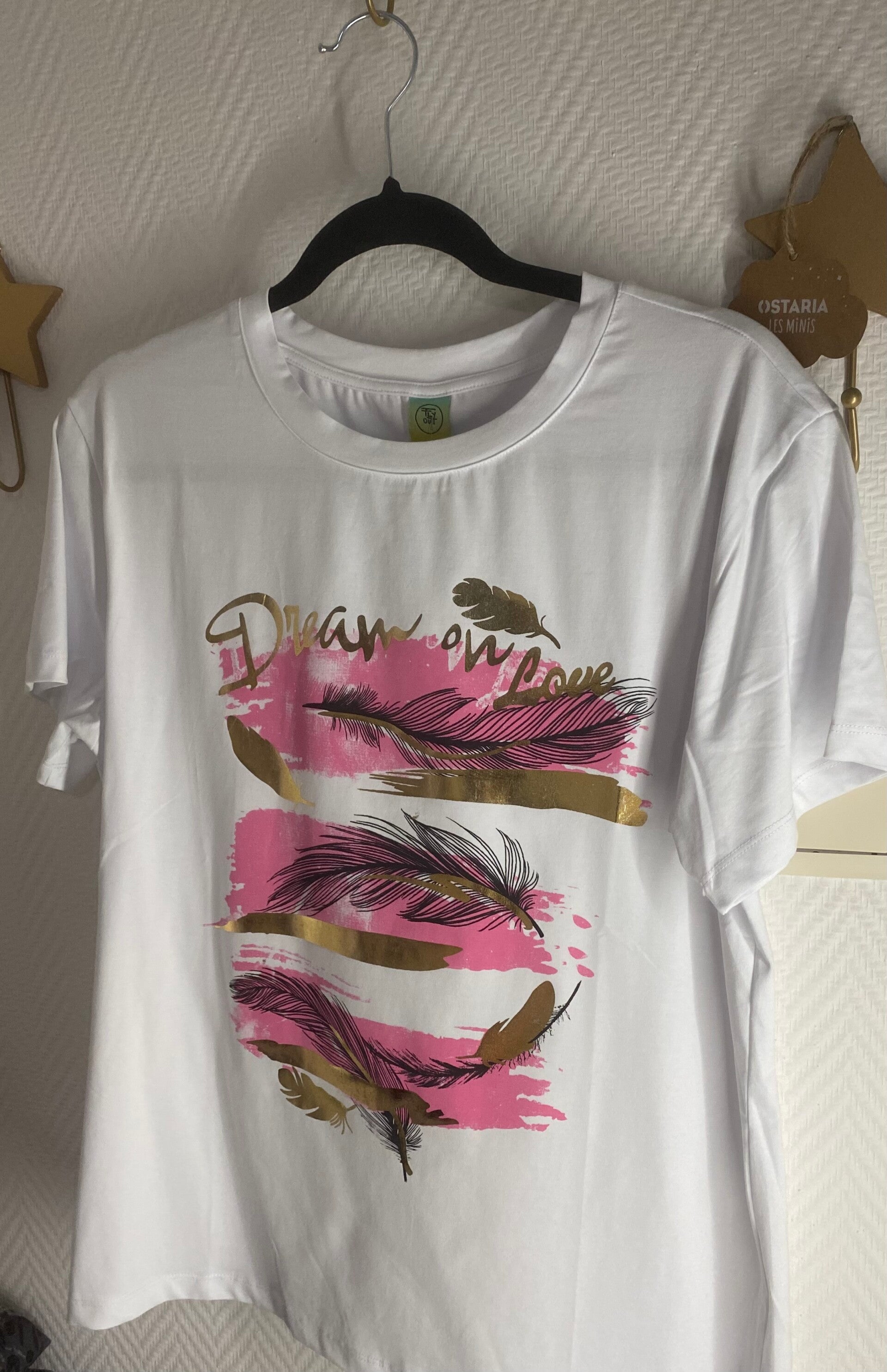 T-shirt plumes rose