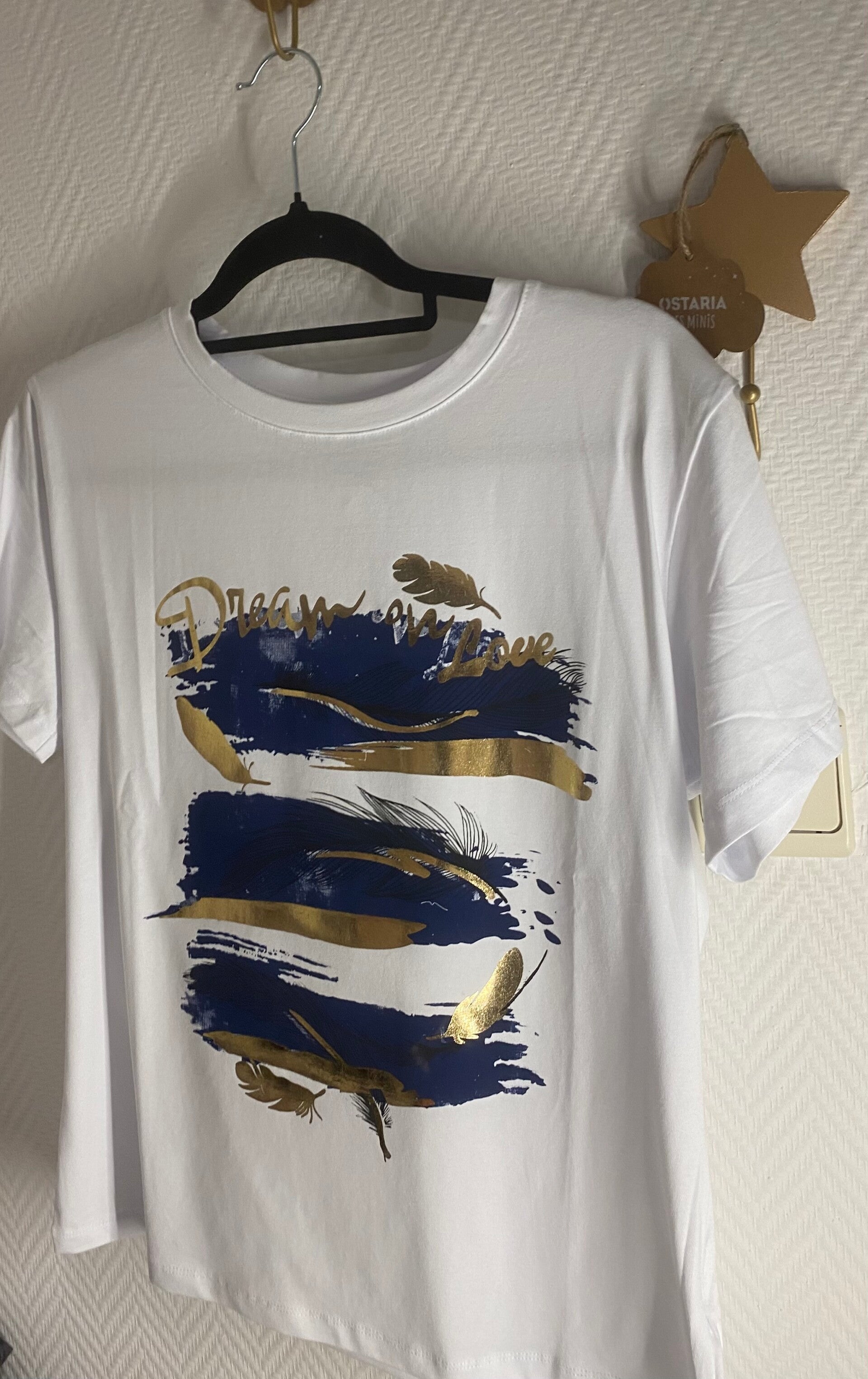 T-shirt plume bleu foncé