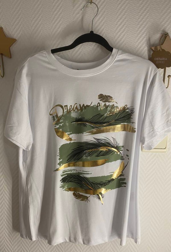 T-shirt plume vert