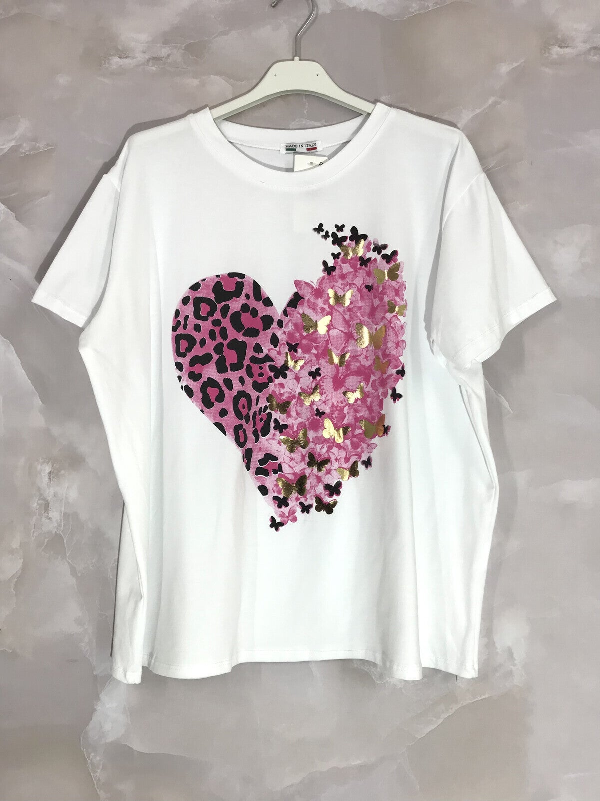 T-shirt coeur rose