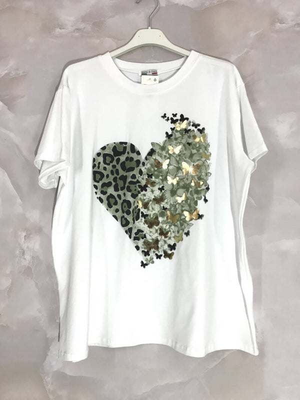 T-shirt coeur vert