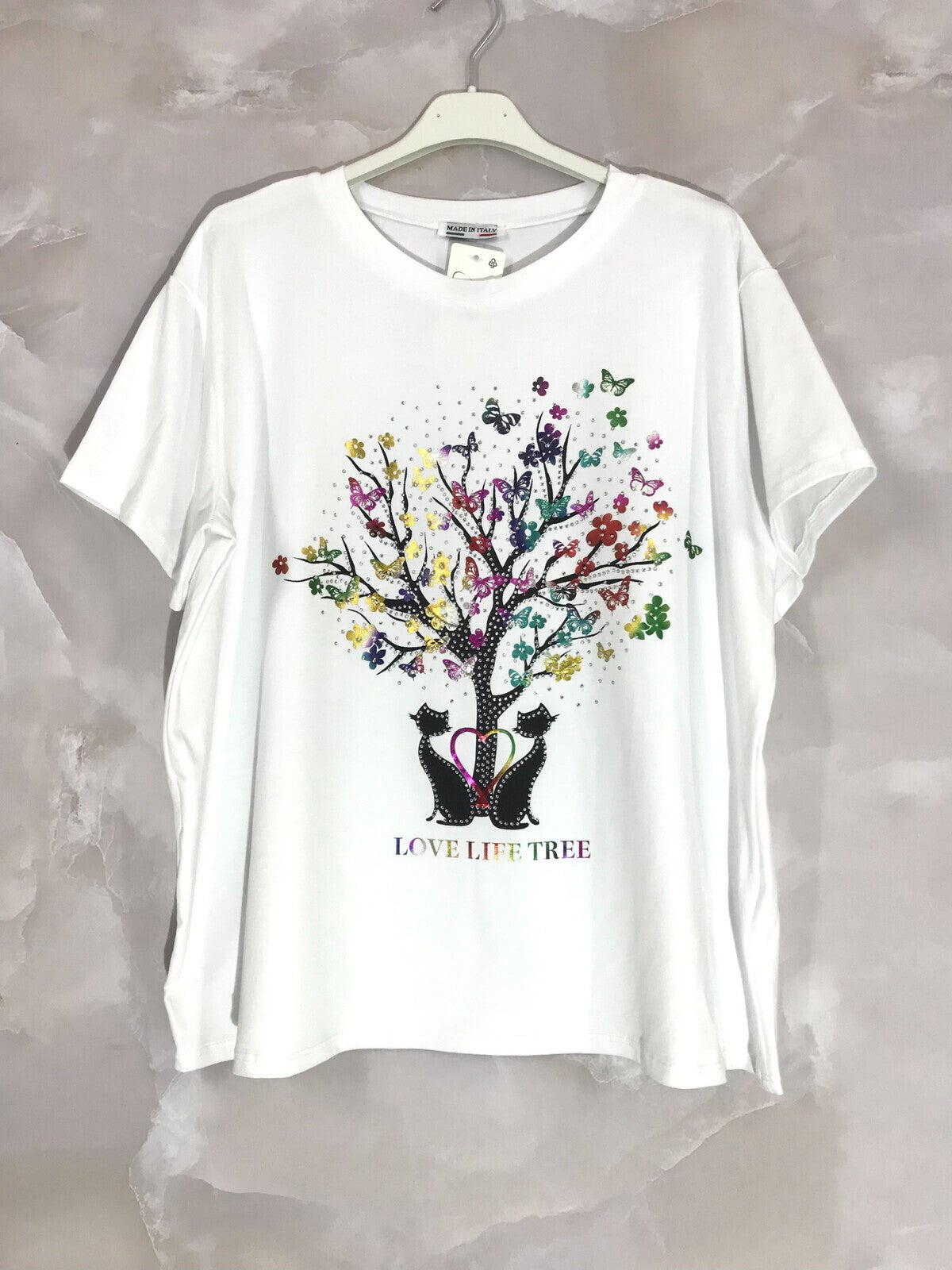 T-shirt chats et papillons