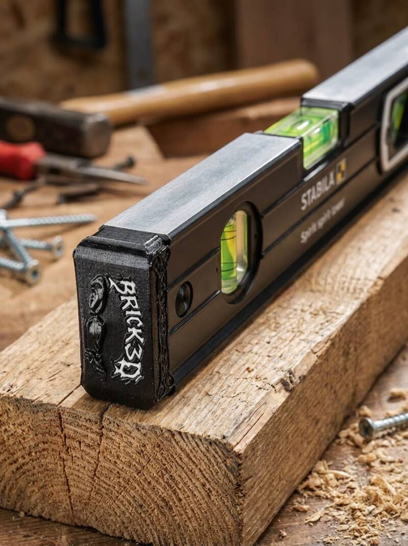BRICK3D bumper fitted to a Stabila spirit level