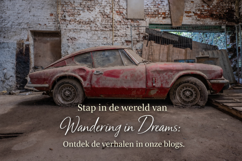 urbex verlaten rode klassieke auto in vervallen fabriekshal belgie wandering in dreams blogs verlaten gebouwen fotografie