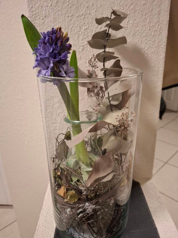 Große Runde Vase aus Glas