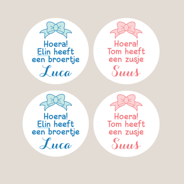 Stickers geboorte strik