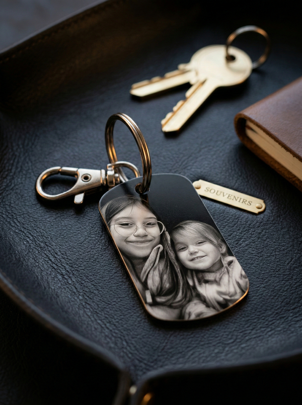 Porte-clés Personnalisable « Souvenirs Précieux »  Vos Proches Toujours Avec Vous