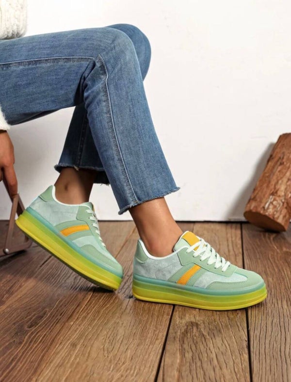 Baskets femme plateforme – 3 coloris tendance pastel et vitaminés