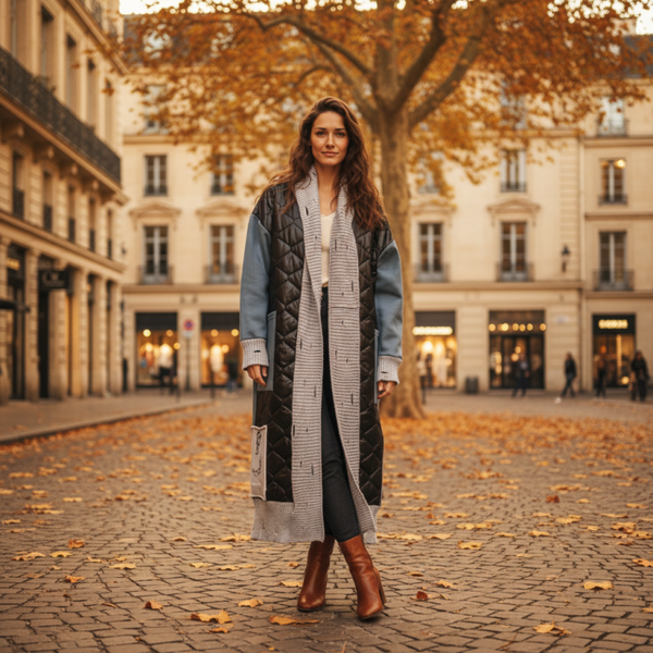 manteau long matelassé