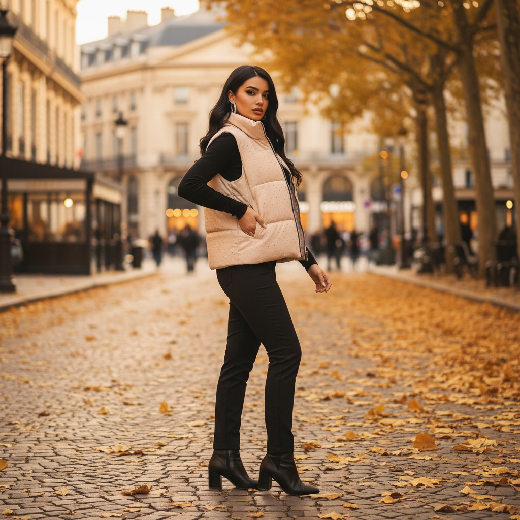 Doudoune Crème Strassée