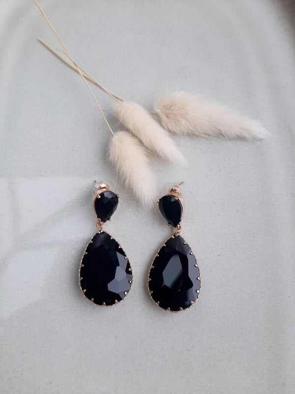 Oorbellen Zwarte Druppel