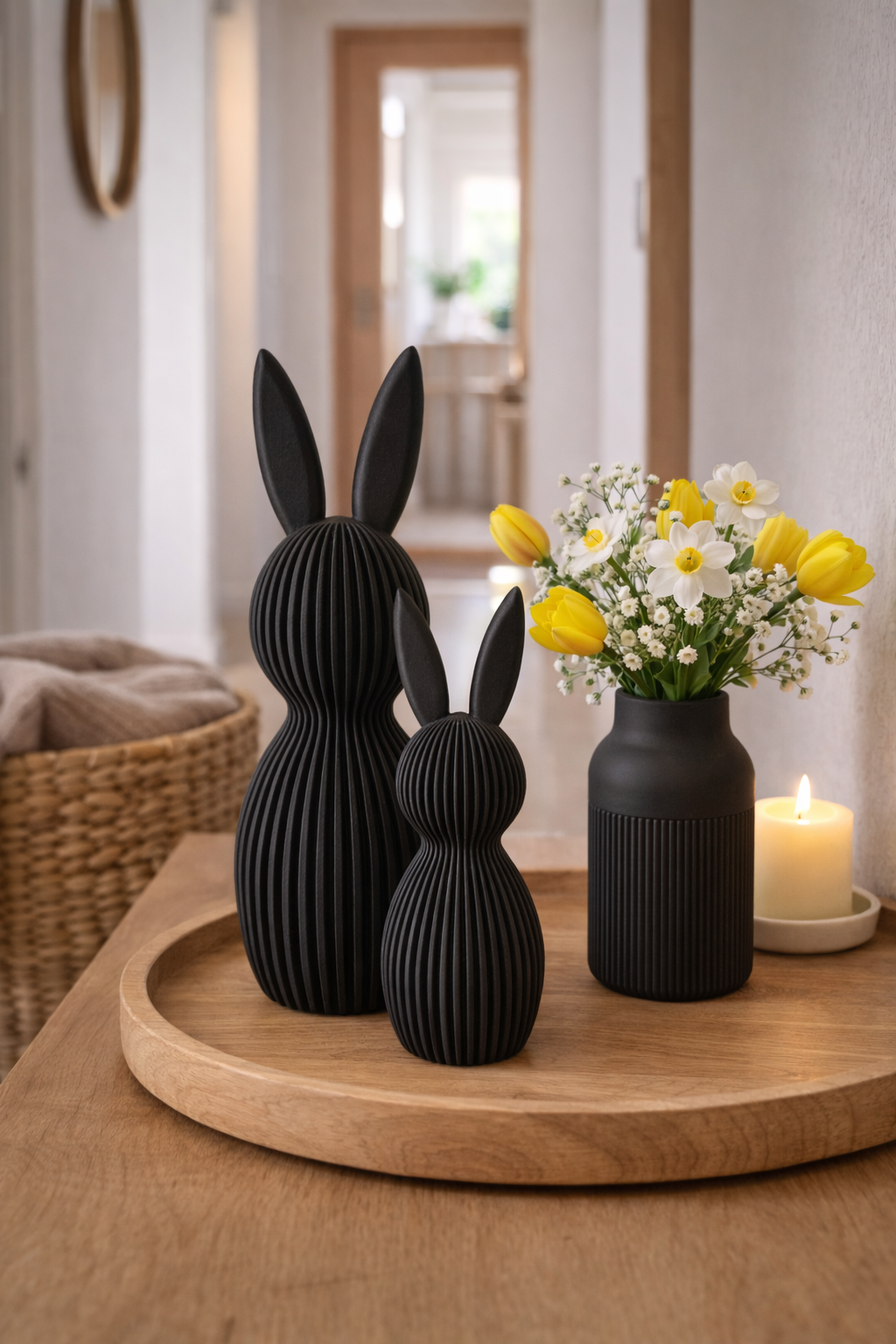 Vase gerippt Japandi