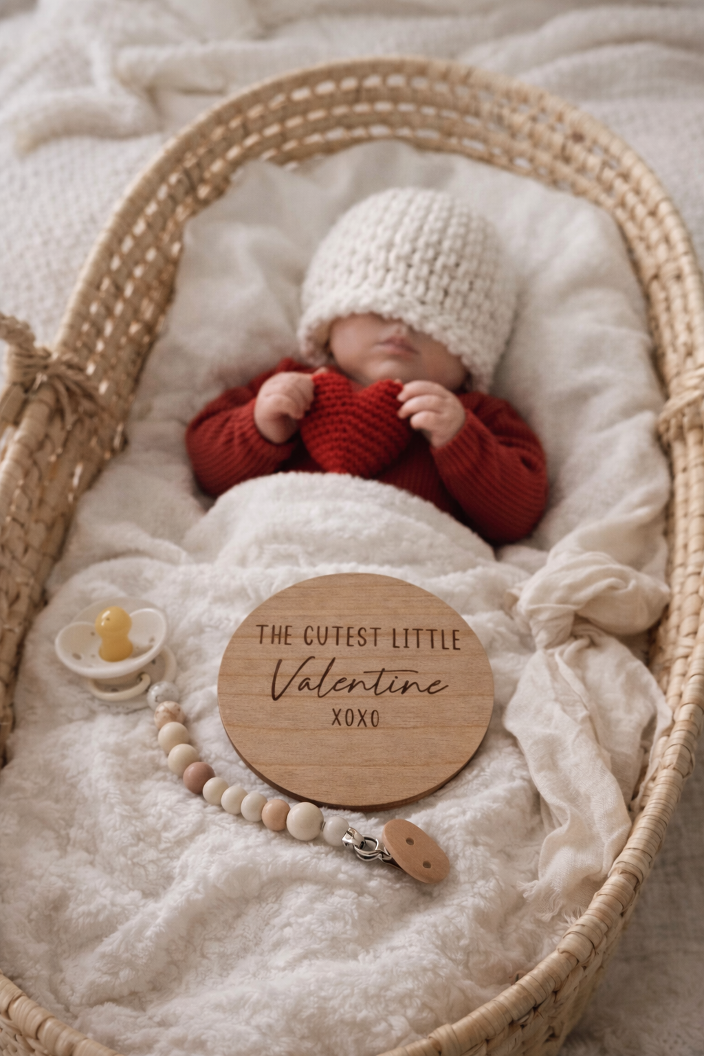 HOLZSCHEIBE "CUTEST VALENTINE XOXO"