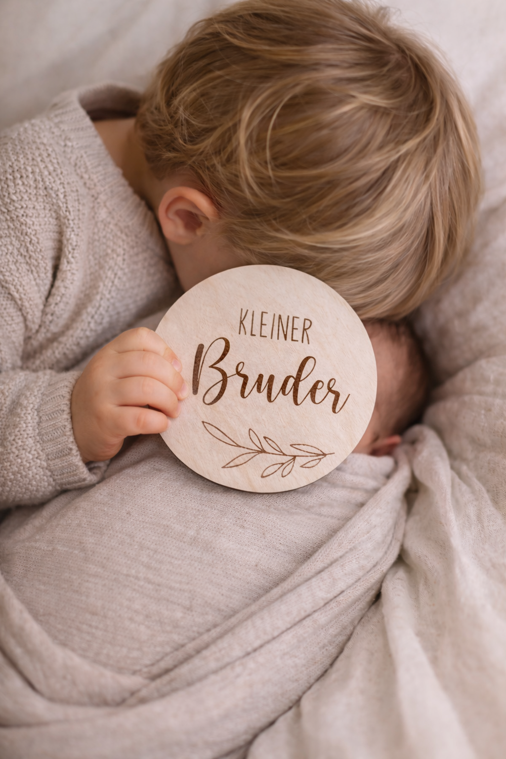 HOLZSCHEIBE "BRUDER/SCHWESTER"