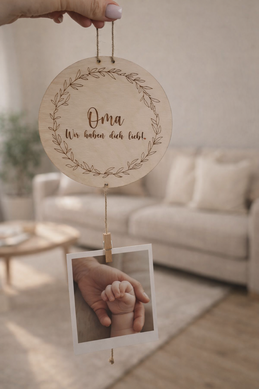 HOLZSCHEIBE "BILDER" BILDHALTER