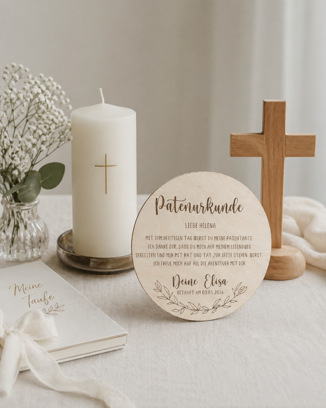 HOLZSCHEIBE "PATENURKUNDE"