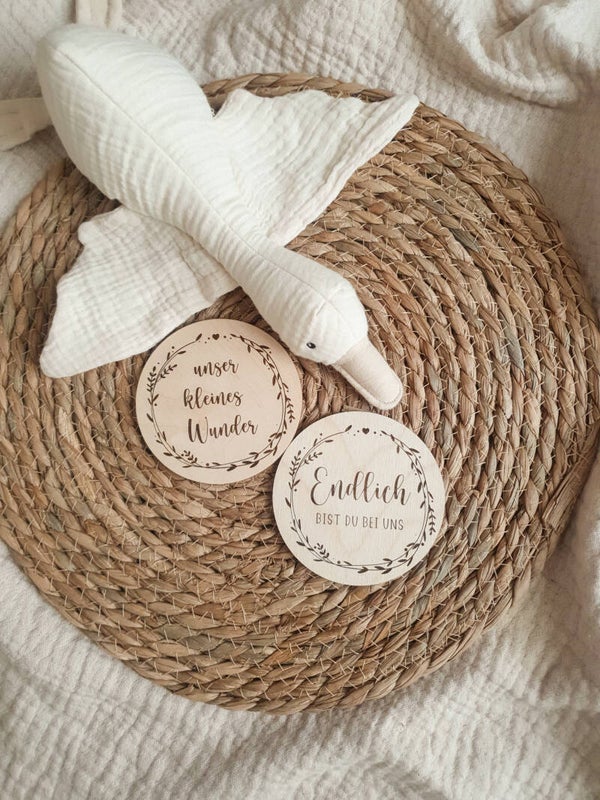 HOLZSCHEIBE "UNSER KLEINES WUNDER"