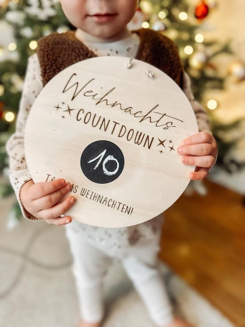 HOLZSCHEIBE "WEIHNACHTSCOUNTDOWN"
